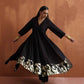 trueBrowns Black Metallic Flared Anarkali Kurta Set | Swadesiicart