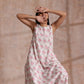 trueBrowns Pink Green Buta On White Block Print Cotton High-Low Co-Ord Set - Swadesiicart