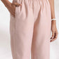 trueBrowns Light Pink Slub Kurta Set | Swadesiicart