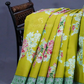 Lime Greencolour Block Print Pure Mulmul Cotton Saree By Gayathri Reddy Designer Studio | Swadesiicart