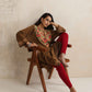 trueBrowns Brown Kashmiri Floral Embroidered Woollen Phiran Kurta | Swadesiicart