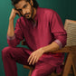 trueBrowns Men's Purple Silk Co-ord Set - Swadesiicart