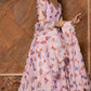 Pomcha Jaipur Lavender Gangaur Printed Organza Anarkali | Swadesiicart