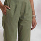 trueBrowns Olive Green Cotton Floral Embroidered Co-ord Set - Swadesiicart