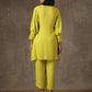 trueBrowns The Penelope - Lime Green Solid Textured Co-Ord Set - Swadesiicart