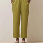 trueBrowns Pear Green Cotton Linen Co-Ord Set - Swadesiicart