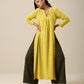 trueBrowns Lime Slub Texture Slit Kurta Palazzo Set | Swadesiicart