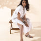 trueBrowns White Cotton Oversized Dress | Swadesiicart