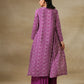 trueBrowns Purple Bandhani Printed Silk Top Skirt Jacket Set | Swadesiicart
