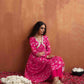 trueBrowns Red Print Flared Anarkali Kurta Set | Swadesiicart
