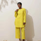 trueBrowns Lime Cotton Linen Kurta Co-Ord Set - Swadesiicart