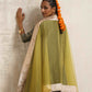trueBrowns Green Tissue Anarkali Kurta Dupatta Set | Swadesiicart