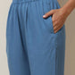 trueBrowns Blue Viscose Kurta Pant Set | Swadesiicart