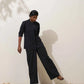 trueBrowns Black Cotton Linen Co-Ord Set - Swadesiicart