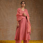 trueBrowns Blush Gold Cotton Anarkali Set | Swadesiicart