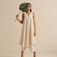 trueBrowns Off-White Sleeveless Kurta Pant Set | Swadesiicart