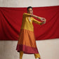 trueBrowns Gold Orange Silk A-line Kurta Set | Swadesiicart