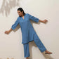 trueBrowns Blue Viscose Co-ord Set - Swadesiicart