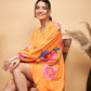 InWeave Women's Haldi Yellow Pink Mauve Flower Belted Dress - Swadesiicart