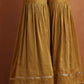 trueBrowns Gold Tissue Sharara Dupatta Set | Swadesiicart