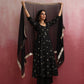 trueBrowns Black Viscose Silk Kurta Set | Swadesiicart
