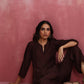 trueBrowns Cola Viscose Silk Kurta Co-ord Set - Swadesiicart