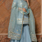 Pomcha Jaipur Powder Blue Pure Cotton Sharara Set | Swadesiicart