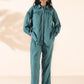 trueBrowns Turquoise Cotton Dobby Shirt Co-ord Set - Swadesiicart