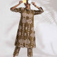 trueBrowns Olive Green Cotton Stripe Print Shirt Kurta Set | Swadesiicart