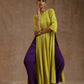 trueBrowns Lime Modal Satin Neck Pleat Kurta Set | Swadesiicart