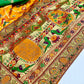 Lorenvalley Fashion Premium Yellow Vichitra Silk Embroidery and Diamond work Both Side Saree - Swadesiicart