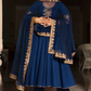 Pomcha Jaipur Minakari Blue Anarkali Set | Swadesiicart