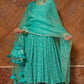 Pomcha Jaipur Bandhej Tiffany Blue Cotton Anarkali Set | Swadesiicart