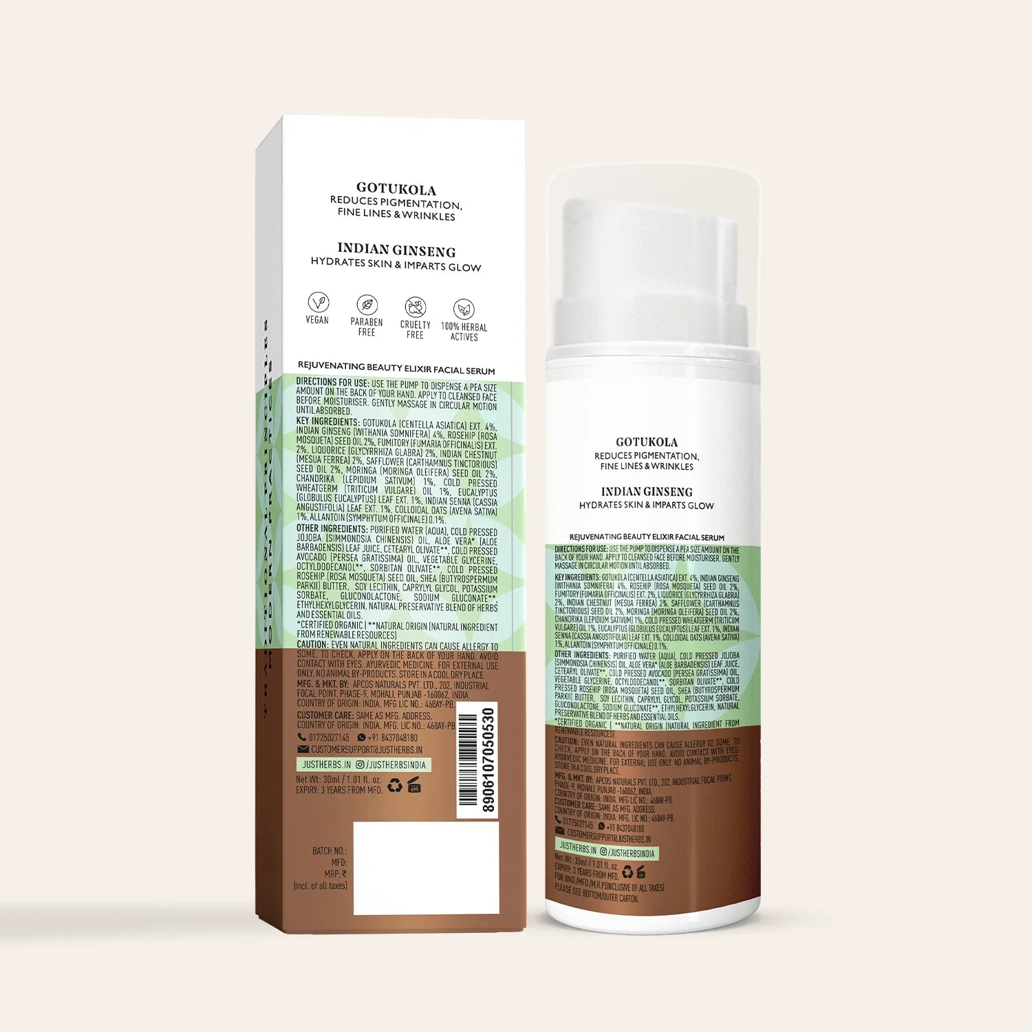 Glow Boosting Face serum with Gotukola and Indian Ginseng