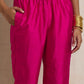 trueBrowns Pink Silk Co-ord Set - Swadesiicart