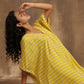 trueBrowns Lime Lehariya Printed Silk Kaftan Pant Set | Swadesiicart