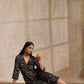 trueBrowns Black Fish Bagru Print Cotton Angrakha Pant Set | Swadesiicart
