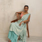 trueBrowns Blue Gold Lurex Ready To Wear Saree | Swadesiicart