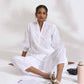 trueBrowns trueBrown White Cotton Schiffli Kurta Set | Swadesiicart