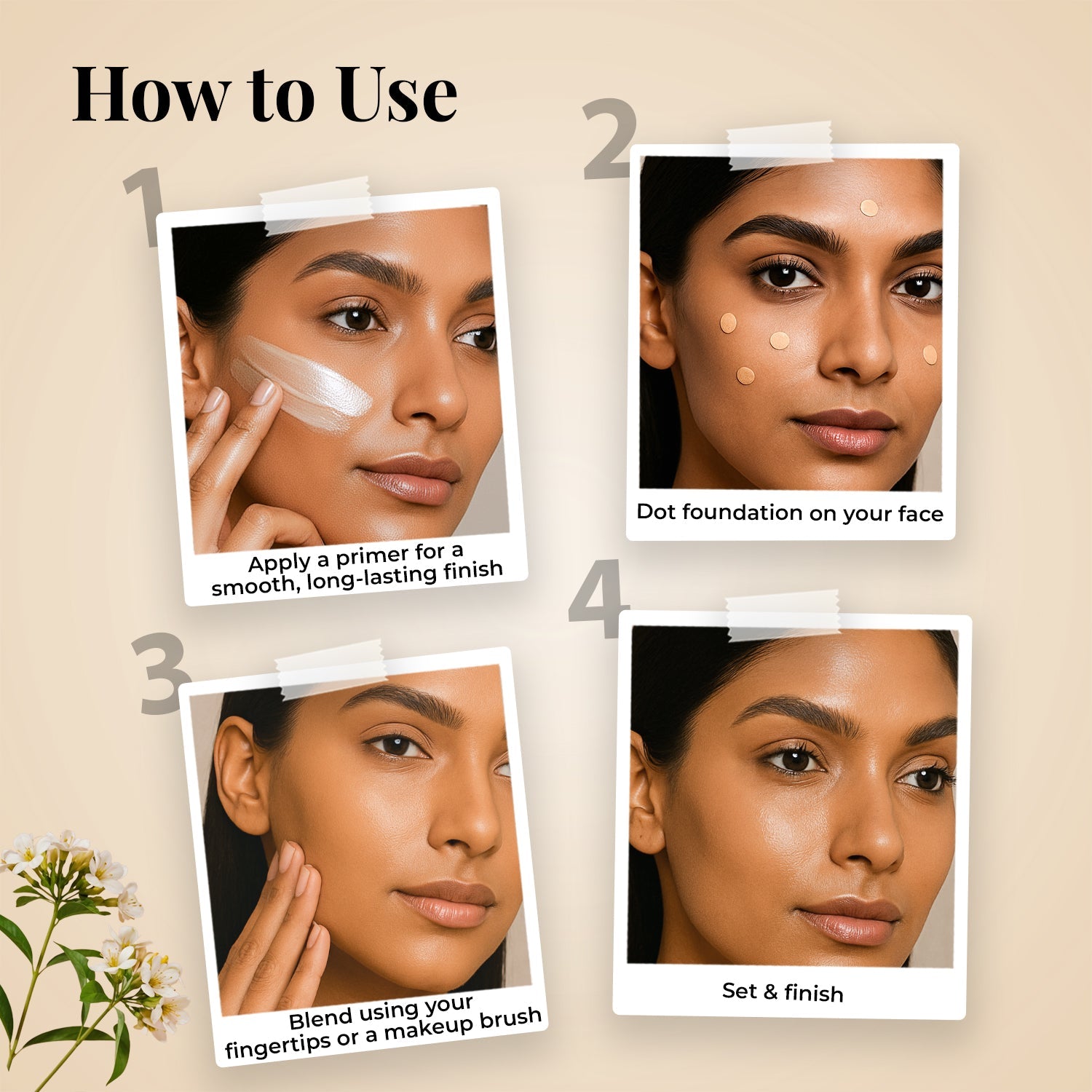 Serum Foundation Dewy Finish SPF30+ Tube with Rosehip and Rice Starch