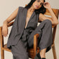 trueBrowns Slate Grey Slub Texture Sleevesless Jacket Pant Set | Swadesiicart