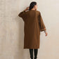 trueBrowns Brown Kashmiri Embroidered Woollen Phiran Kurta | Swadesiicart