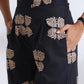 trueBrowns Black Cotton Print Top & Flared Pants Co-ord Set - Swadesiicart