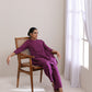 trueBrowns Plum Purple Dobby Gathers Co-Ord Set - Swadesiicart