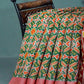 Shades of Navy Parrot Green Colour Patola Print Semi Chanderi Saree By Gayathri Reddy Designer Studio | Swadesiicart