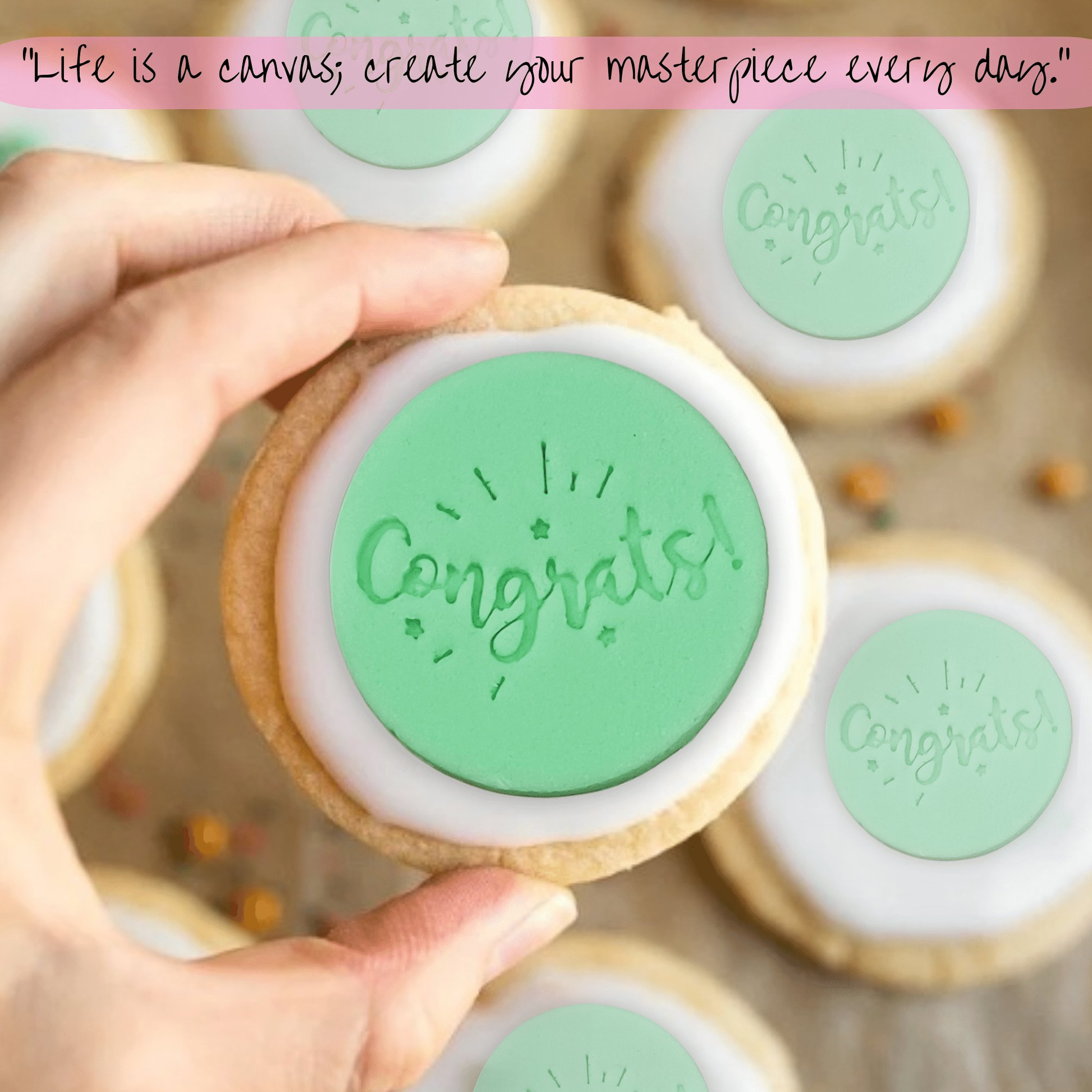Confect Celebration Stencils Toppers Cutters (Congrats)