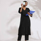 trueBrowns Black Cotton High Slit Kurta Set | Swadesiicart