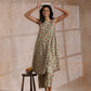 trueBrowns Beige Overall Brown Floral Block Print Cotton High-Low Co-Ord Set - Swadesiicart