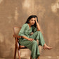 trueBrowns Light Green Bandhani Printed Silk Co-Ord Set - Swadesiicart
