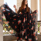 Pomcha Jaipur Red And Black Organza Anarkali Set | Swadesiicart